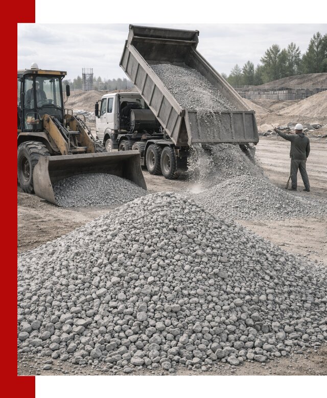 Доставка известнякового щебня фр. 5–20 в Междуреченске