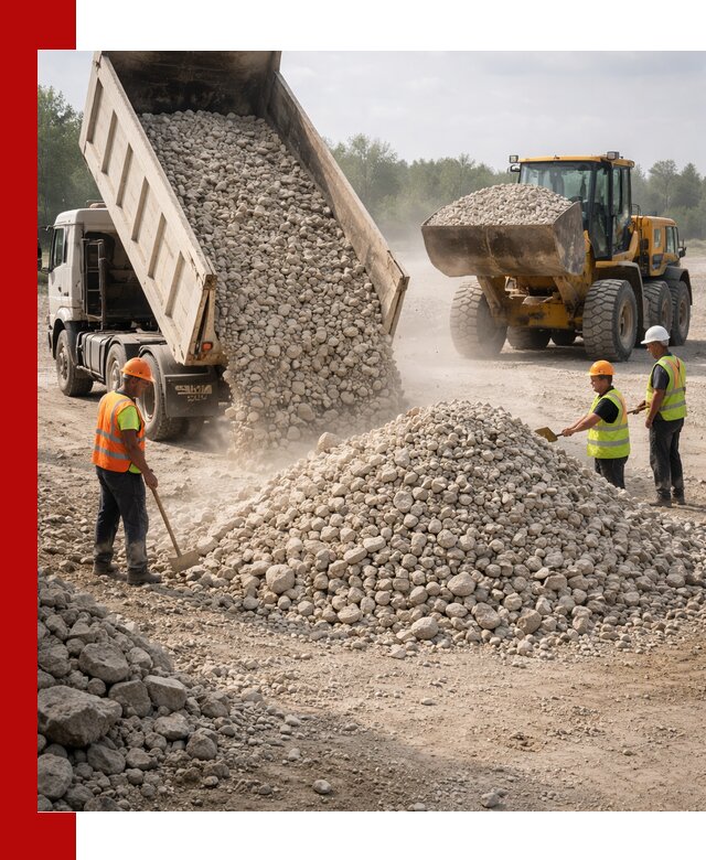 Доставка известнякового щебня фр. 40-70 в Междуреченске