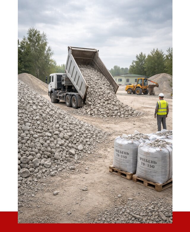 Известняковый щебень фракция 70-150 в Междуреченске от 1263 р. | ПРОНЕРУДМжд