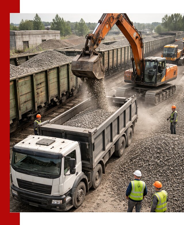 Железнодорожный щебень фракция 25–60 для поставок в Междуреченске