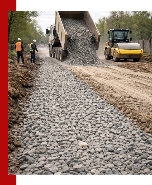 Доставка щебня для отсыпки дорог в Междуреченске высокого качества