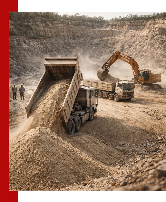 Карьерный песок навалом с доставкой в Междуреченске