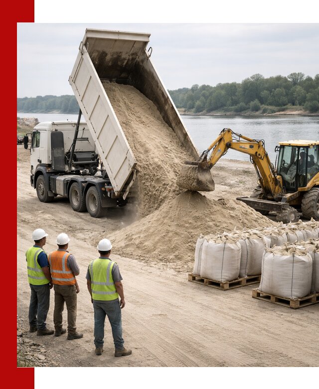 Доставка речного песка в Междуреченске самосвалами и погрузкой