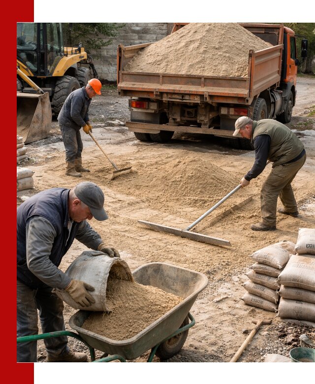 Поставка песка для стяжки в Междуреченске с быстрой доставкой