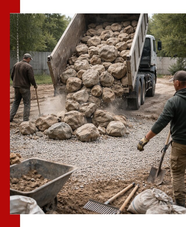 Доставка и укладка булыжника в Междуреченске