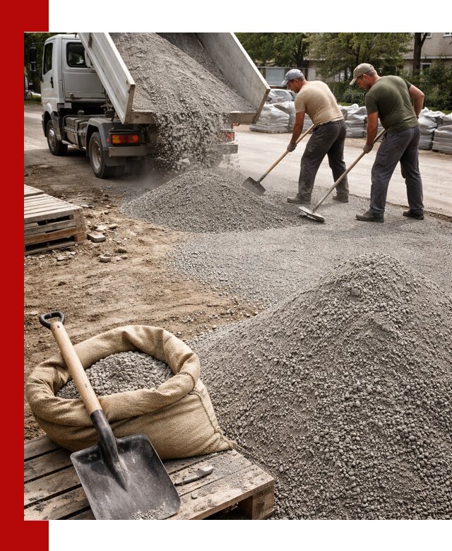 Отсев для тротуарной плитки в Междуреченске — доставка и укладка