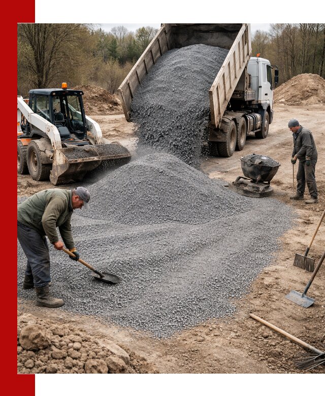 Отсев для подсыпки в Междуреченске — доставка и подсыпка на участок