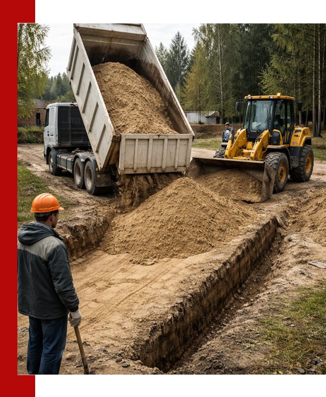 Доставка песчаного грунта в Междуреченске для строительных работ