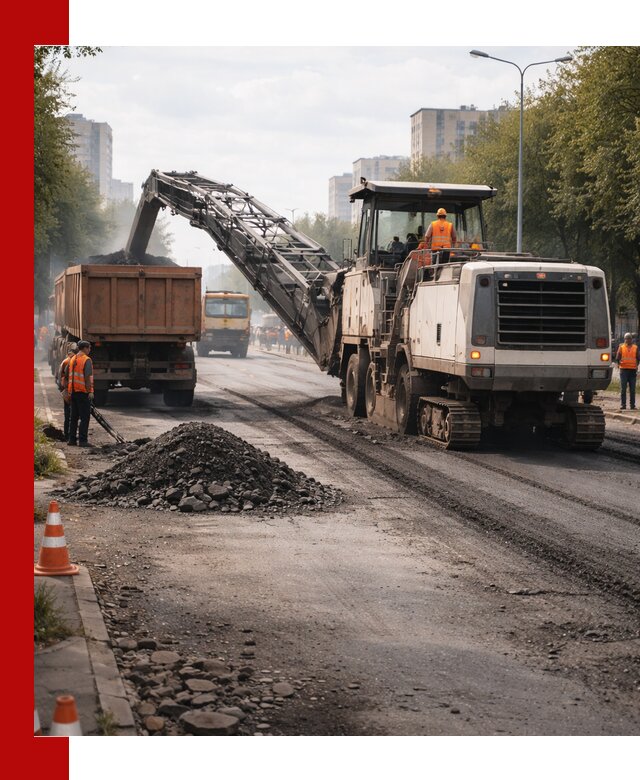 Фрезерованный асфальт в Междуреченске — удаление и вывоз старого покрытия