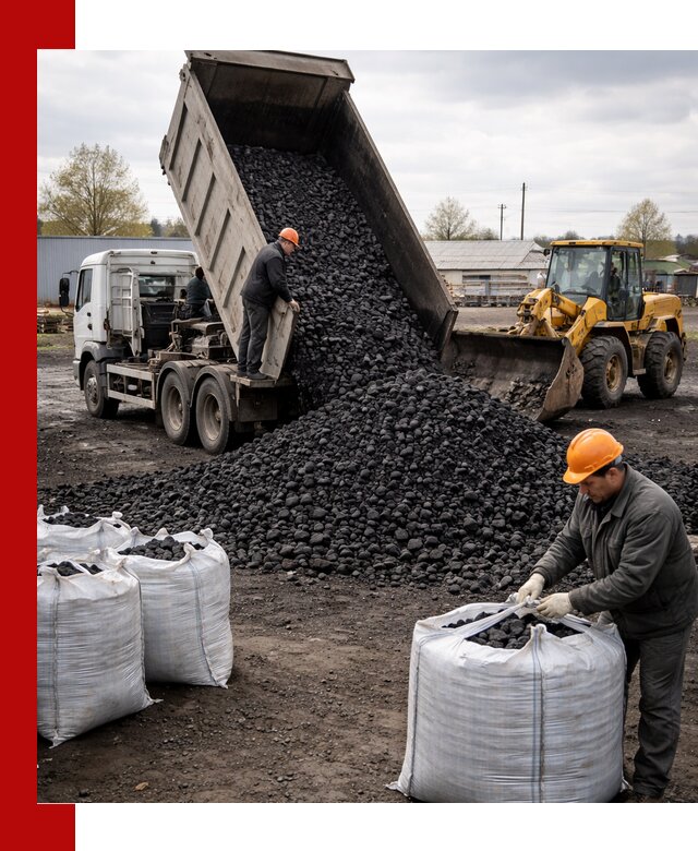 Доставка каменного угля в Междуреченске оптом и в розницу