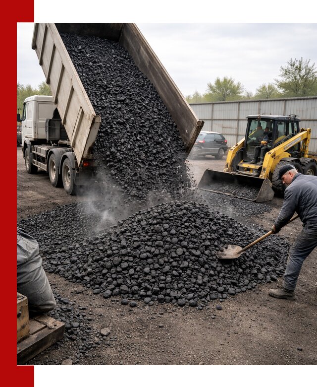 Доставка угля орех в Междуреченске оптом и в розницу