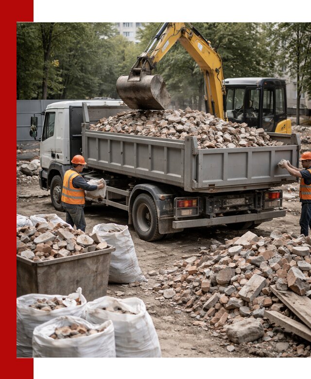 Вывоз строительного мусора в Междуреченске с самосвалами и контейнерами